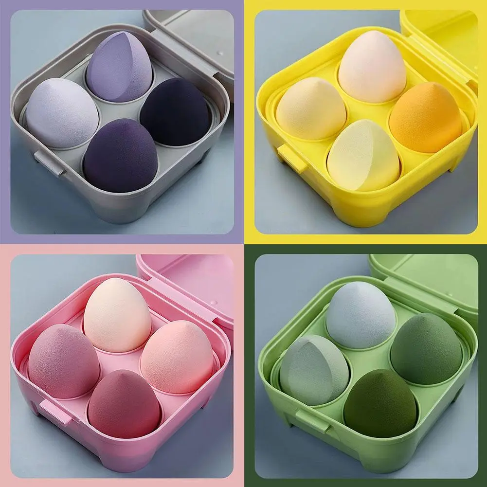 4Pcs/set Makeup Sponge Puff Dry&amp Beauty Blender Professional Application For Liquid Foundation Powder Face Cream