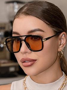 Lentes de Marco Cuadrado Vintage, Lentes Casuales de Moda para Uso Diario, Accesorios de Moda para Actividades al Aire Libre