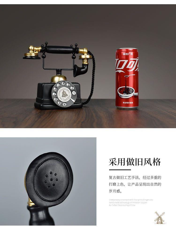 Product Introduction of Retro American Industrial Style Telephone Resin Model Decoration Living Room Simulation Crafts Wine Cabinet Decoration Creative 9