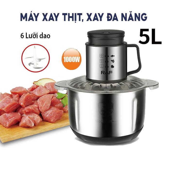 Máy xay thịt cá, xay rau củ RAF công suất lớn 1000W cối 5L inox 304 RAF Chính Hãng 2
