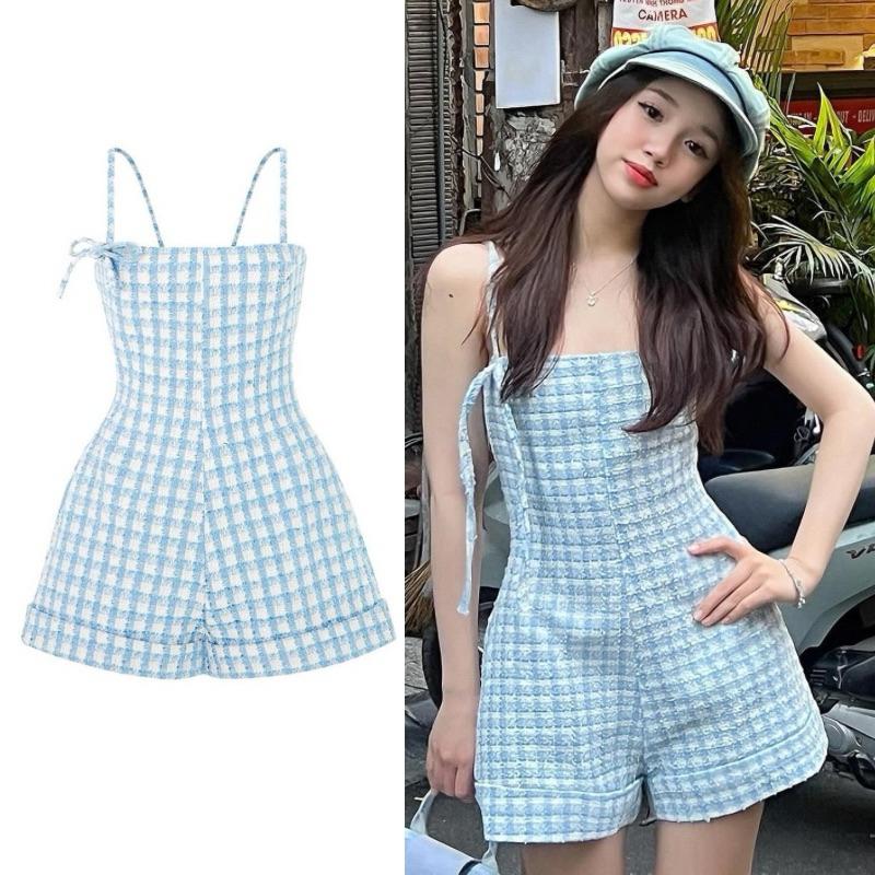 Set bộ đùi Jumpsuit hai dây nữ dáng ngắn Tiểu thư - QuynhTrangBasic