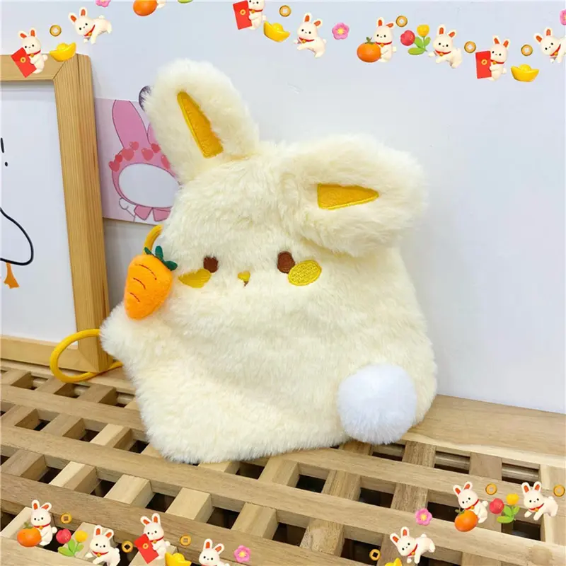Túi Đeo Một Bên Vai, Thiết Kế Hình Thỏ Nhồi Bông Dễ Thương, Túi Đeo Chéo, Đồ Chơi Nhồi Bông Mềm Mại, Phong Cách Nhật Bản, Thích Hợp Cho Trẻ Em, Ba Lô Đựng Đồ Đi Học, Đồ Chơi Quà Tặng, Cho Trẻ Em 6