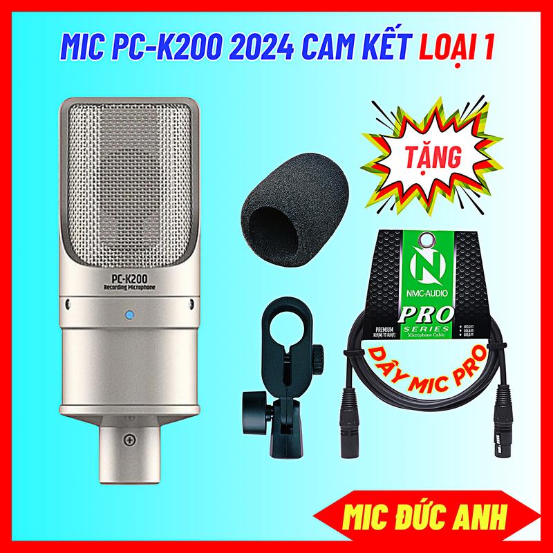 Mic Thu Âm PC K200 Phiên Bản 2024 Nguồn 48V Chuyên Dụng Cho Sound Card Và Mixer Tặng Kem Dây Mic NMC