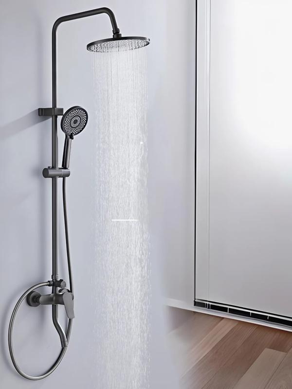 FITMOS Sen cây tắm Đứng chất liệu bằng Đồng mạ nano xám mã SC08 dùng trong phòng tắm có chức năng tắm, rửa và gội đầu hệ thống vòi sen vòi sen mưa phong  tam voinuoc  xoay720