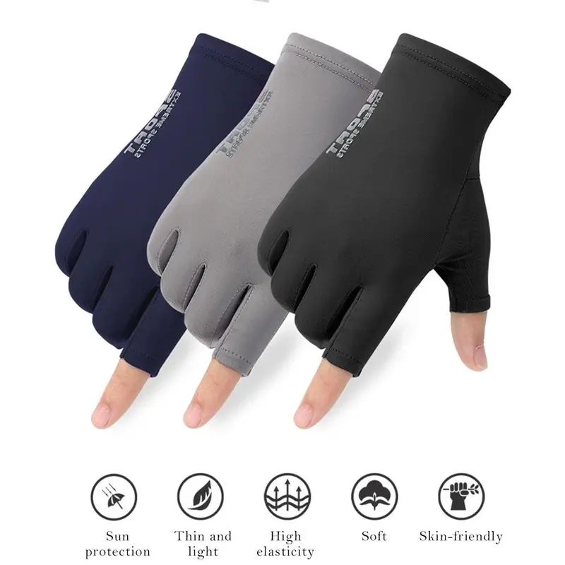 Men's Fingerless Gloves for Riding, Grip and Comfort