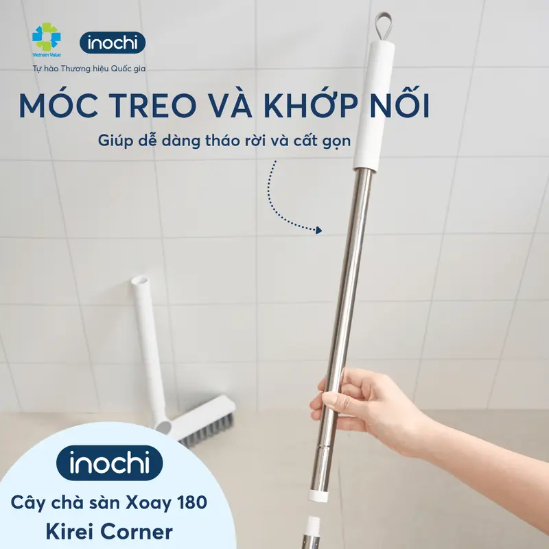 Cây Chà Sàn Kirei Xoay 180 Độ (Corner) & Nghiêng 45 Độ (Easy) - Vệ Sinh Tận Góc, Tiện Lợi, Sạch Bóng 7