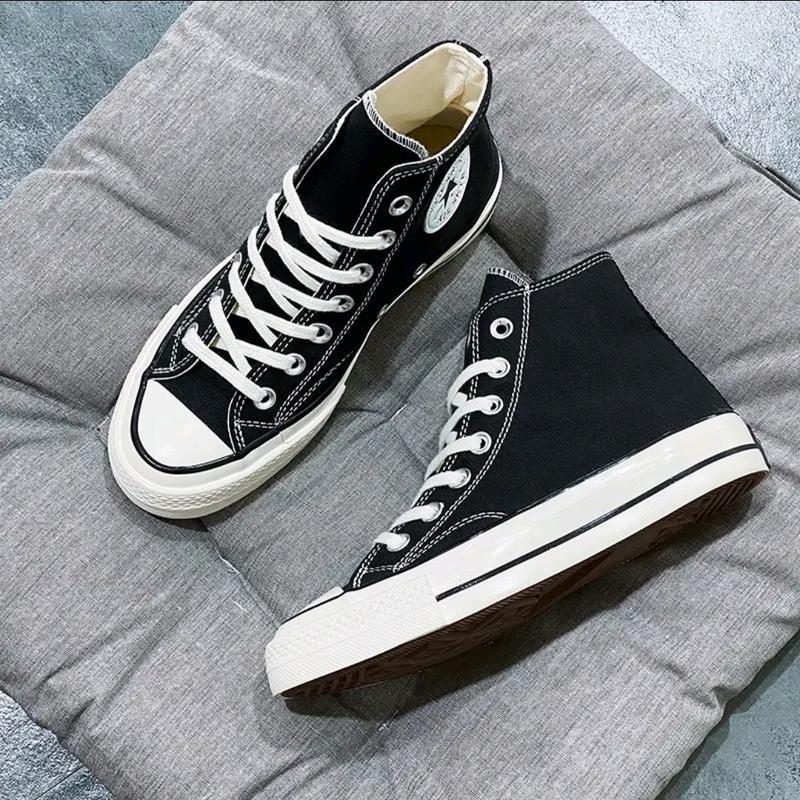 OBRAL KILAT!! Size 31-43 Terbaru Sepatu All Star Sneakers Pria Wanita Hitam Tinggi Boot High Free Box Bayar Ditempat Sepatu Sekolah Casual Karet Shoes 0