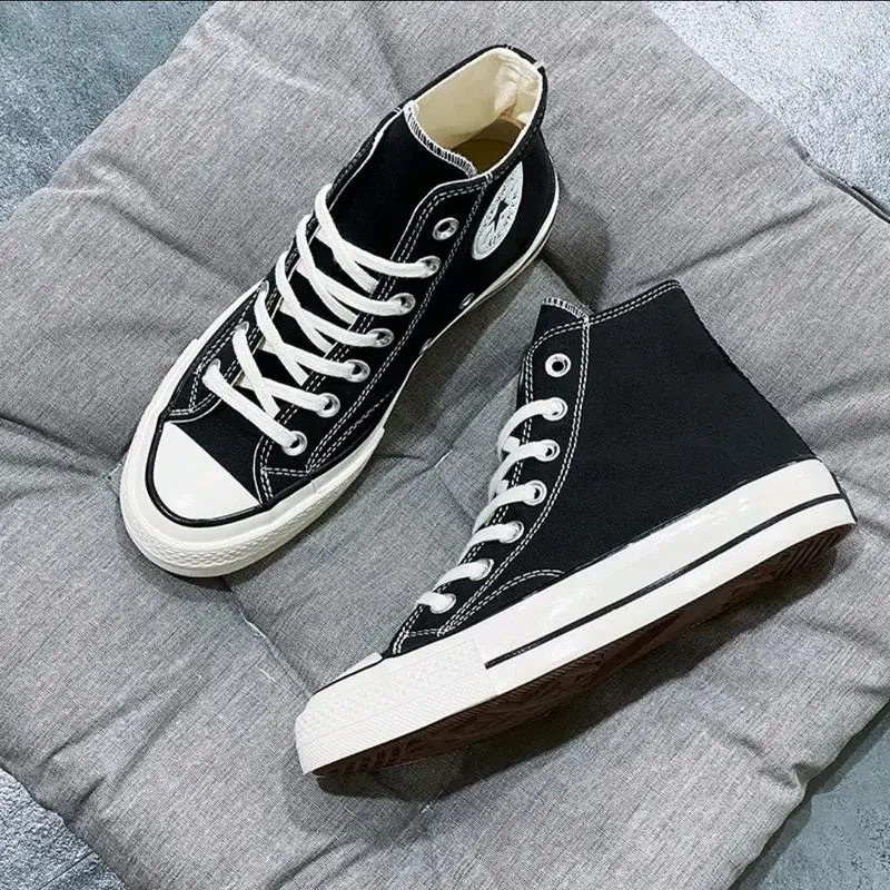OBRAL KILAT!! Size 31-43 Terbaru Sepatu All Star Sneakers Pria Wanita Hitam Tinggi Boot High Free Box Bayar Ditempat Sepatu Sekolah Casual Karet Shoes 0