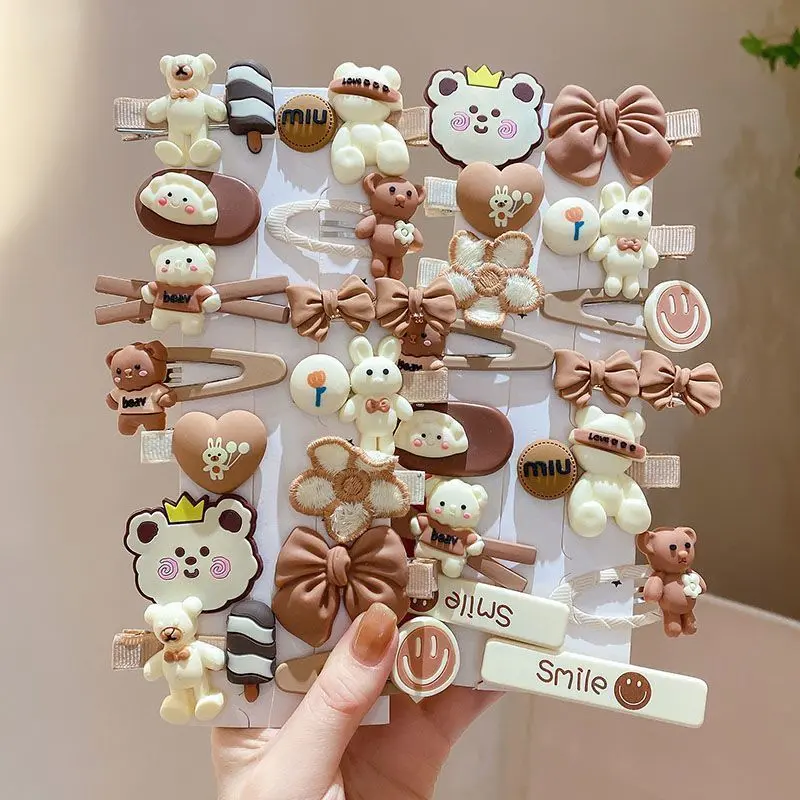 cài tóc Kẹp Tóc Dòng Màu Cà Phê Hoạt Hình, Dành Cho Trẻ Em, Ghim Cài Tóc Cô Gái Nhỏ Dễ Thương, Kẹp Tóc Công Chúa Bé Gái, Thích Hợp Cho Tóc Con, Kẹp BB, Phụ Kiện Tóc