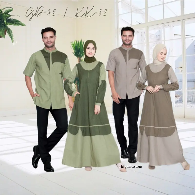 Baju Sarimbit Keluarga  / Katun  Rauna GD-32 & KK-32 / Fashion Muslim Celana Gamis 0