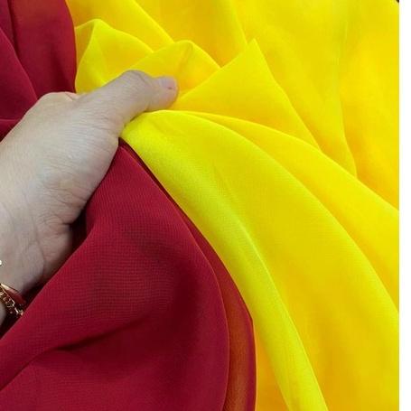Vải chiffon loại đẹp trơn màu đỏ, vàng, đen 4