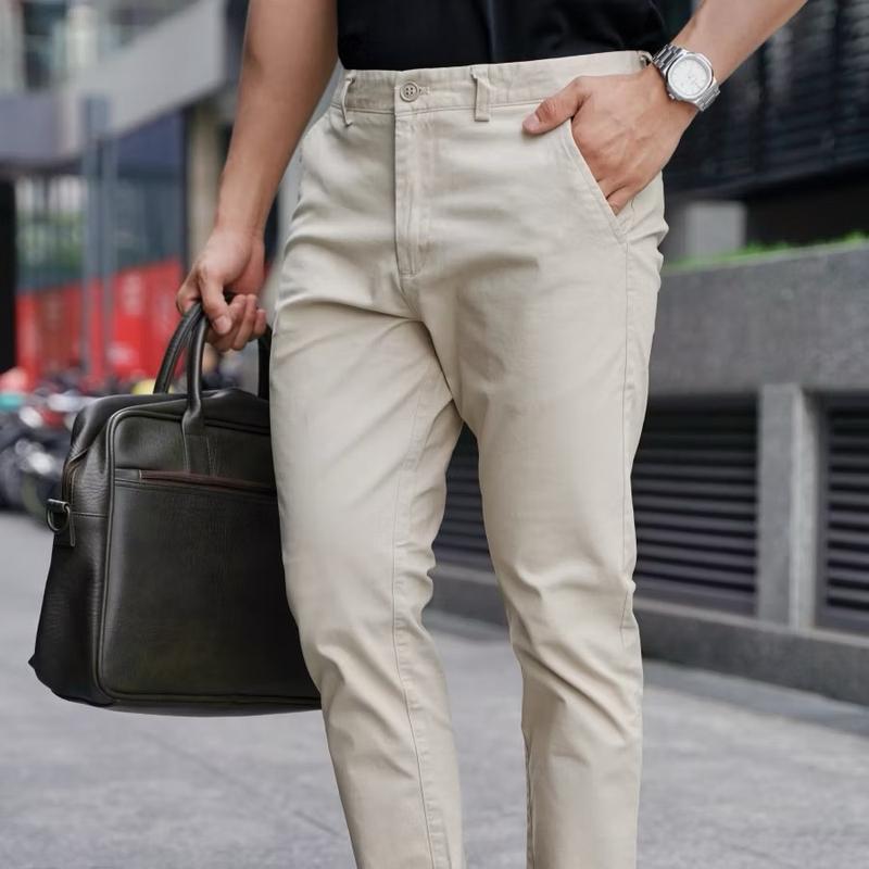 KINGFASHION_{SideTab} Quần Dài Kaki Nam Cao Cấp Lưng Thun Ẩn Thông Minh Điều Chỉnh Độ Rộng Eo 4-6cm. Nhiều Màu Đen Kem Nhung Menswear