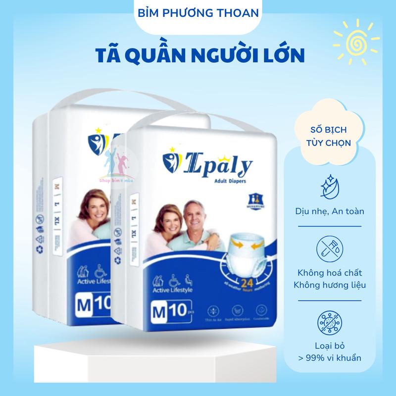 COMBO 20-40 miếng bỉm quần Epoly Ipaly cho người lớn già chất lượng. Size M - L - XL. Mỗi bịch 10 miếng Women 