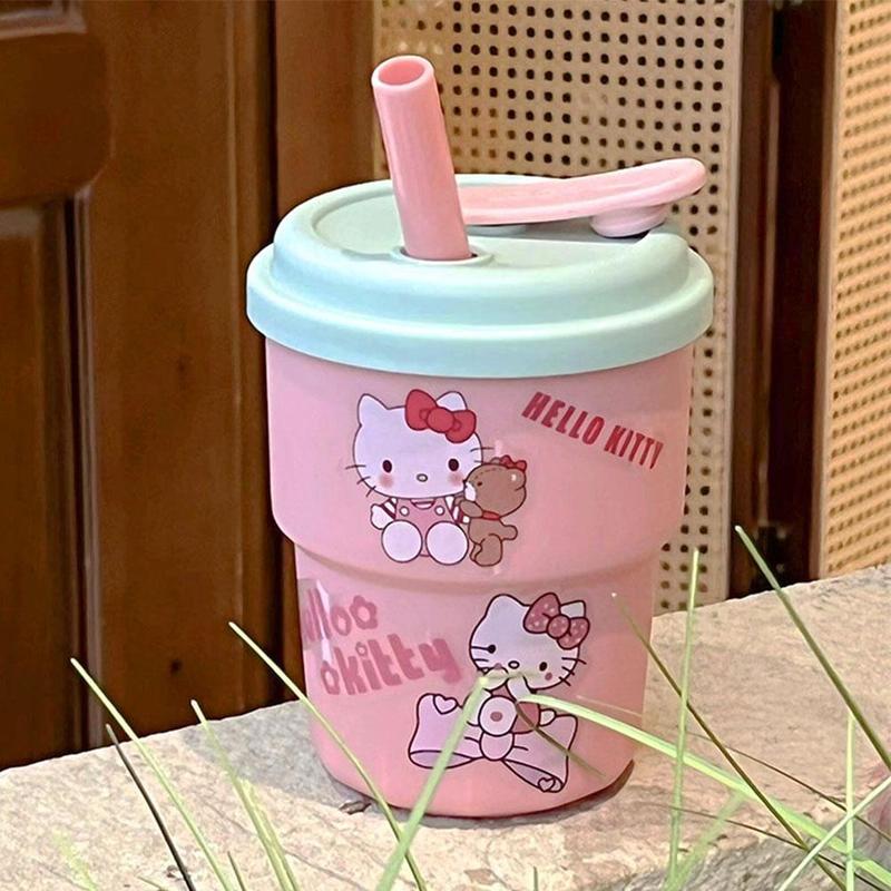 Cốc Giữ Nhiệt Cầm Tay Dễ Thương, Dung Tích 420ml, Có Ống Hút Silicon, Ống Hút Cốc Lớn, Thích Hợp Cho Cà Phê Và Cà Phê, Cốc Nóng, Lý Tưởng Cho Văn Phòng 1