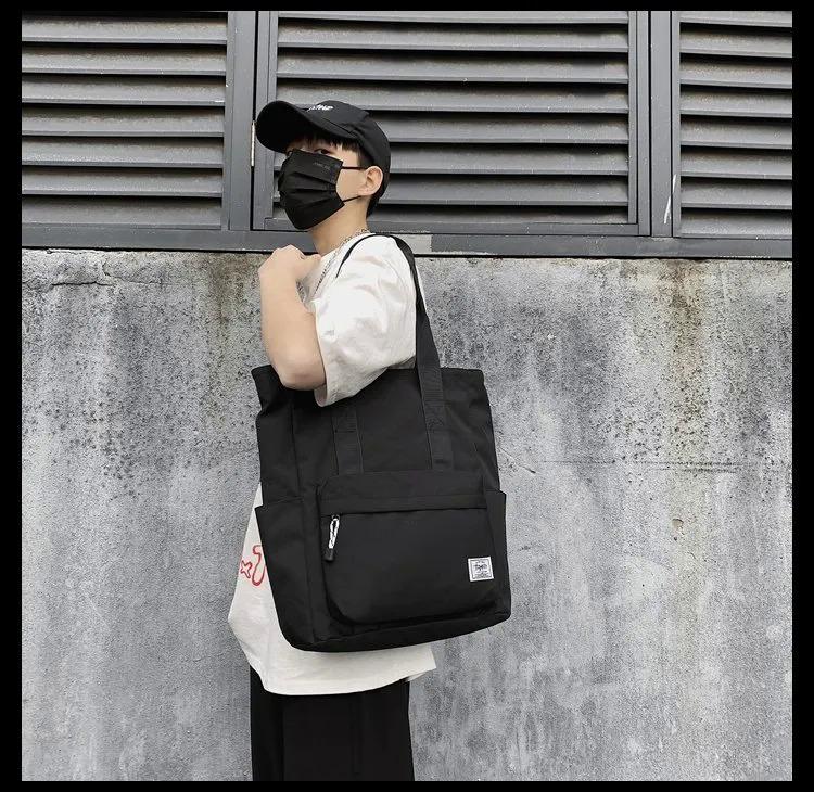 Product Introduction of Japan Fashion Tote & Shoulder Bag Nylon Waterproof Big Capacity Men Shoulder Bag Tote Bag Briefcase for Men Birthday Gift 5