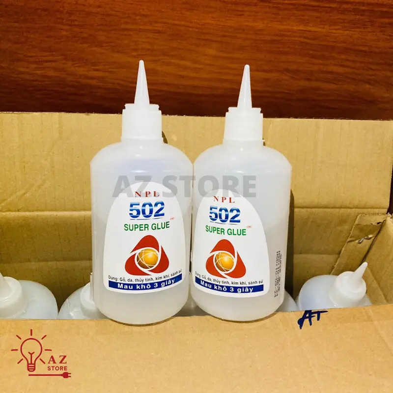 Keo 502 NLP BÁN SỈ NGUYÊN THÙNG - keo dán sắt lớn lọ tròn siêu dính 500ml -Tặng kèm 3 chai rỗng nhỏ để chiết sản phẩm 5