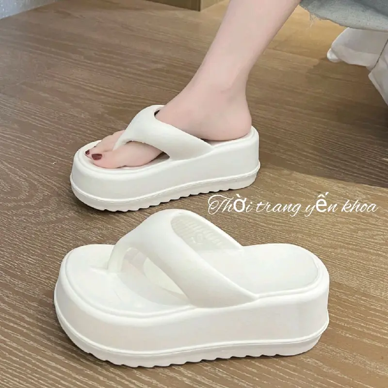 Dép Tông Kẹp Đế Độn Cao 6,5 cm Thời Trang Nữ 0
