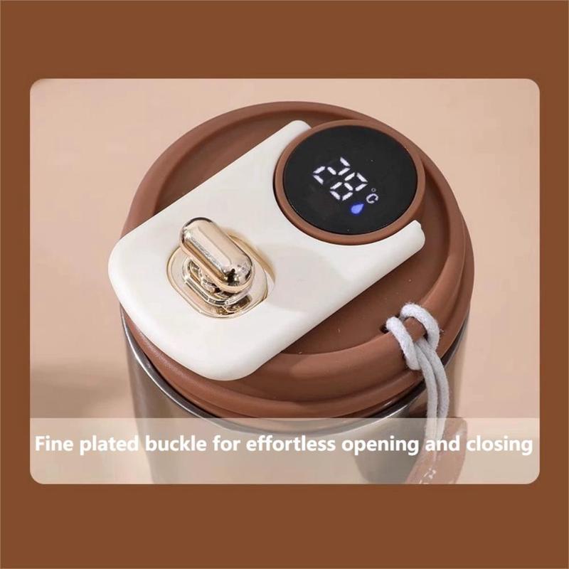 Product Introduction of Portable Temperature Display Insulated Coffee Mug, Vacuum Insulated Bottle with Strap, Tumbler Cups, Sports Water Bottle, Drinkware for Home Office Travel, Christmas Gift 11