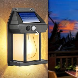 Solar Powered Outdoor Wall Light, 1/2/4 Counts Motion-Sensor Exterior Wall Light, Warm White Garden Light for Patio, Outdoor, Porch, Deck, Warehouse