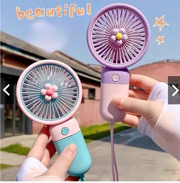 Quạt Tích Điện Mini Cầm Tay, Quạt Cầm Tay Mini Có Đế Để Bàn, Nhỏ Gọn, Tiện Lợi, Sạc Pin USB Thuận Tiện Mang Theo