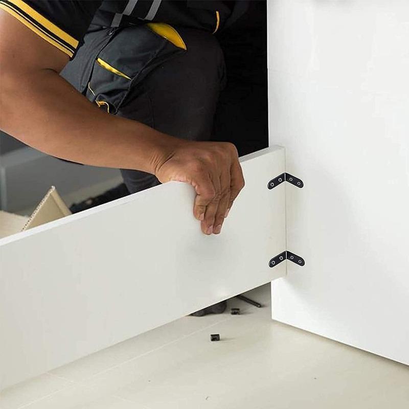 Product Introduction of L Shaped Corner Bracket with Screws, 90° Right Angle Bracket Fastener, Suitable for Wood, Shelf, Furniture, Window, Cabinet 4