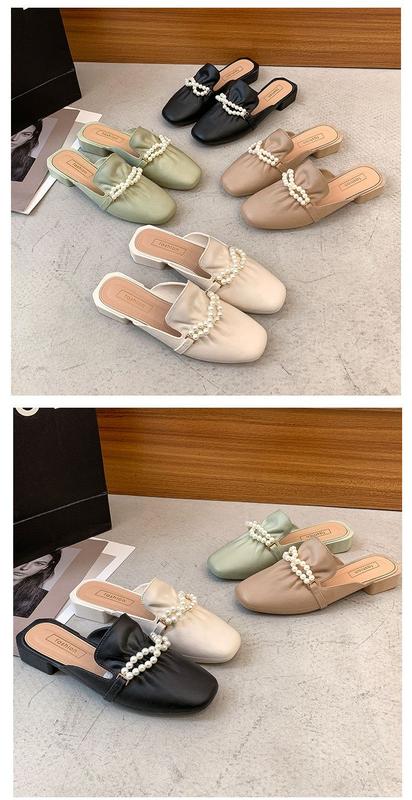 Product Introduction of Women's Summer Fashionable Outdoor Slippers 2022 New Korean Style Internet Celebrity Ins Home Non-Slip Cute Trendy Closed Toe Half Slippers 19
