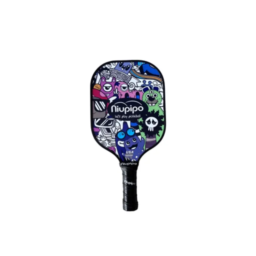 Vợt Pickleball Niupipo Sport Thể Thao Tennis Bóng Sợi Fiber Glass Face + PP - Kích thước 392*198*104*14mm - Tay Cầm 120mm - Trọng Lượng 214g Banh Chống Trơn