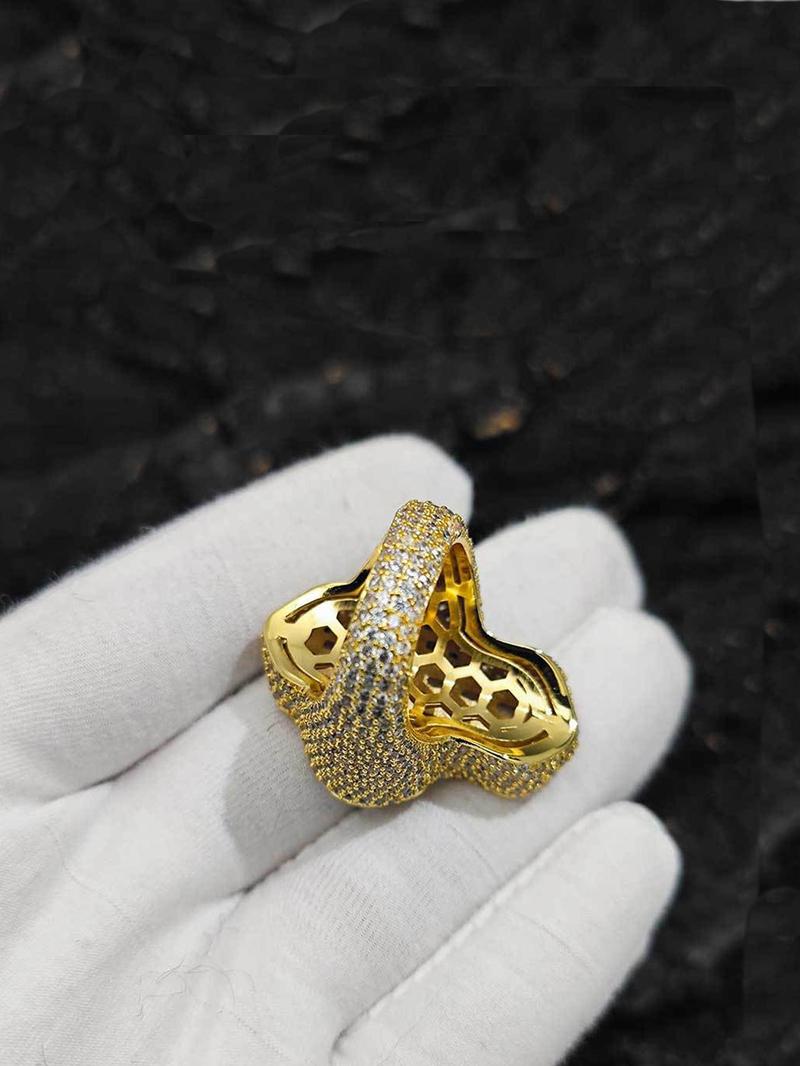 Product Introduction of Men's Rhinestone Decorated Ring, Iced Out Zircon Prong Ring for Men, Hip Hop Jewelry for Party, Daily Decor, Trendy All-match & Exquisite Jewelry for Birthday Gift 8