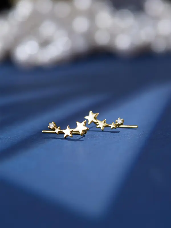 1 Pair Minimalist Star Design Stud Earrings, Casual Simple Earrings for Women, Fashion Accessories for Daily Use 7