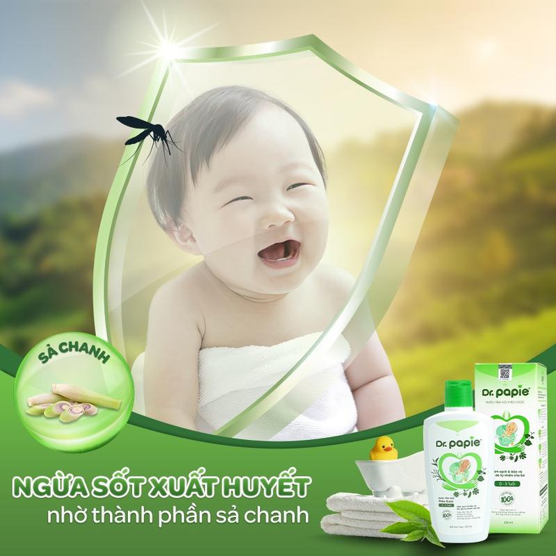 Nước Tắm Thảo Dược Dr Papie Giúp Giảm Mẩn Ngứa Và Rôm Sảy, Hỗ Trợ Làm Sạch, Mát Da Bé - Chai 230ml 5