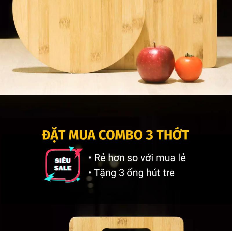 Product Introduction of COMBO THỚT TRE TRÒN + DÀI [FREESHIP] [RẺ HƠN SO VỚI MUA LẺ]. Thớt tre không tạo mùn, kháng khuẩn, nhanh khô. 17