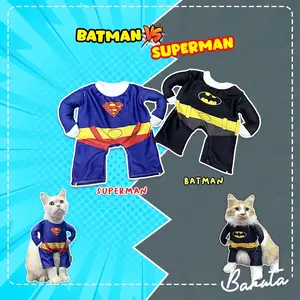 Kostum Superhero untuk kucing dan anjing Batman Vs Superman / Kostum kucing / Baju Kucing Tangerang size S-XL