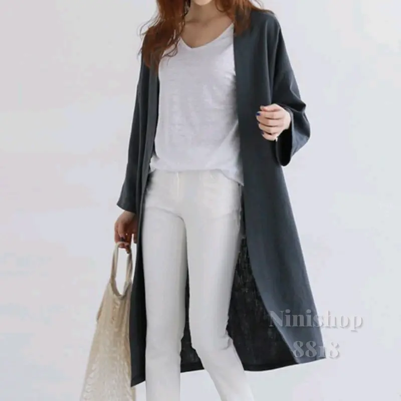 Long Outer Cotton Wanita Korean Style 2