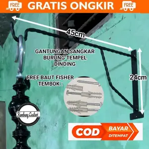 GANTUNGAN SANGKAR BURUNG TEMPEL DINDING ULIR GANTUNGAN HIASAN POT