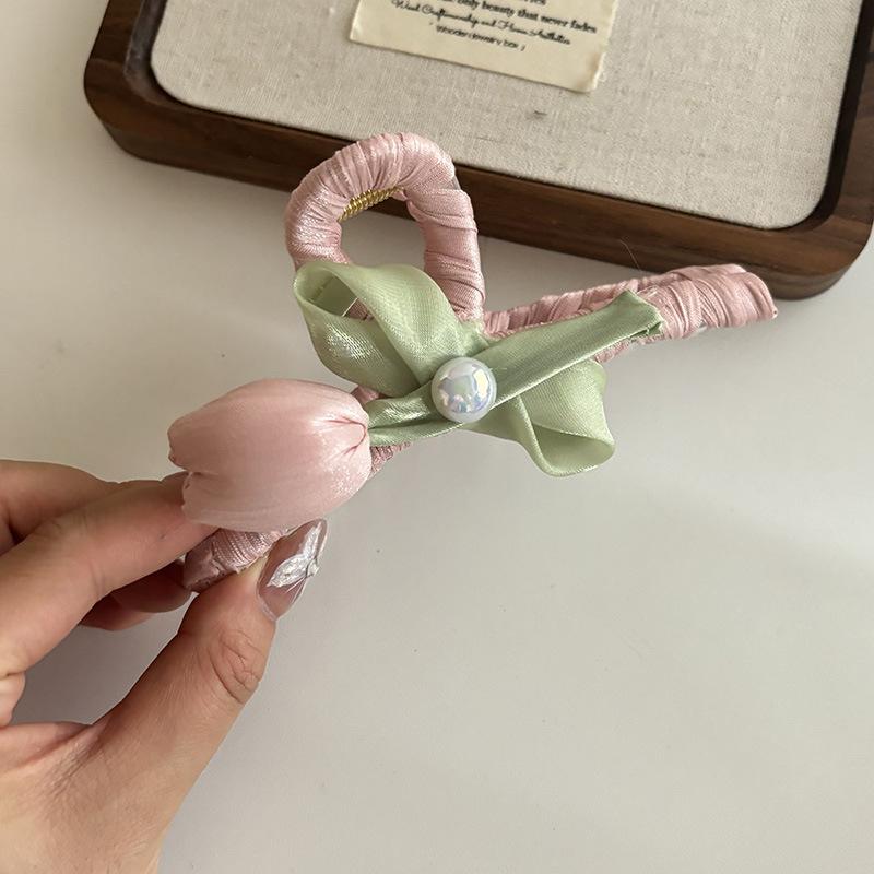 Kẹp Tóc Ruy Băng Hoa Tulip, Thời Trang Và Thanh Lịch, Dành Cho Phụ Nữ Và Trẻ Em Gái Women 6