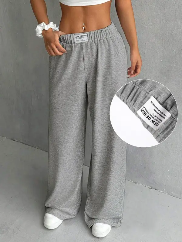 Comfortable Elastic Waist Pocket Wide Leg Sports Pants, Casual Loose Oversized Wide Waist Sweatpants, Perfect for All Seasons Wear Soft and Skin-friendly, Pants for Women, Jogging Pants 8