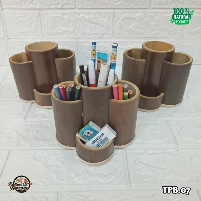 Tempat Pensil / Pulpen dari Bambu Hitam type TPB. 07 0