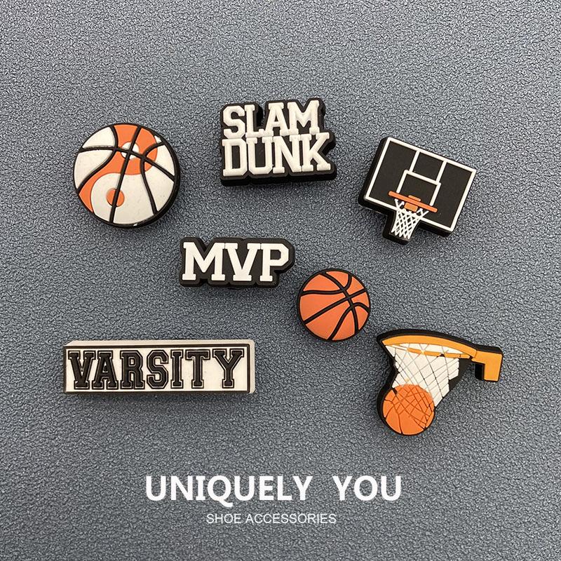  Charm Dòng Bóng Rổ  Jibbitz Phụ Kiện Hoa Giày Charm Đồ Trang Trí Giày 