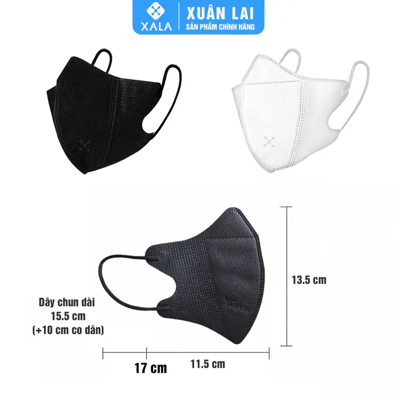Thùng 200 cái khẩu trang 5D XL Mask (Xuân Lai) 3 lớp kháng khuẩn, chống bụi mịn ngăn ngừa tia UV 4