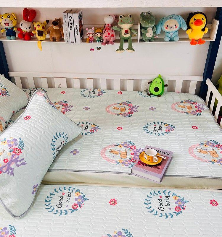 Product Introduction of 2025 Latex Mat Baby Bed Double Layer Bed Cover Ice Silk Mat Bed Sheet Kindergarten Mother and Child Bed Lower and Upper Bed Sheet 8
