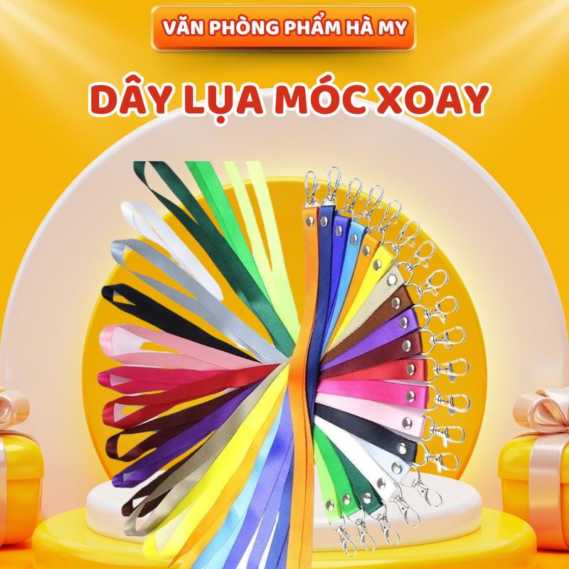 Combo 10 Sợi Dây Lụa Đeo Bảng Tên Móc Xoay
