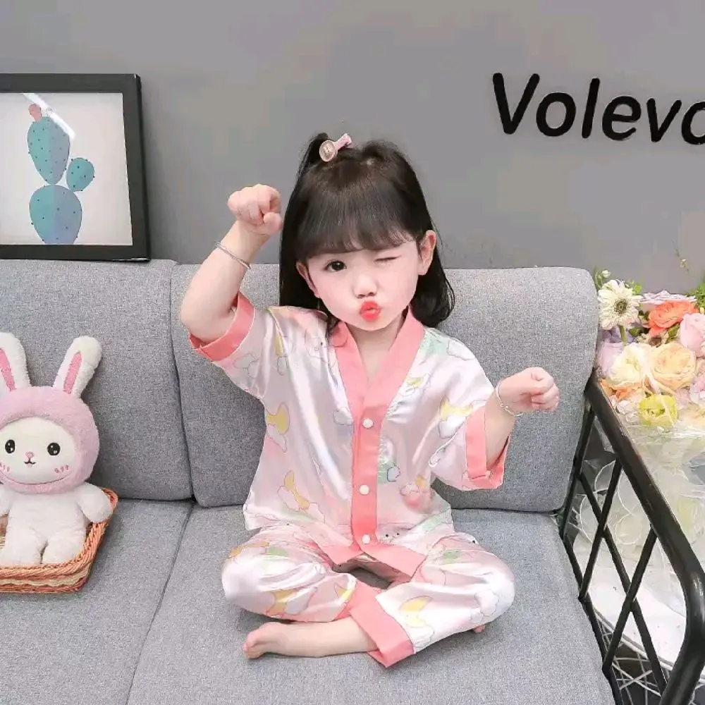 bộ pizama cho bé gái chất liệu siêu mềm mát