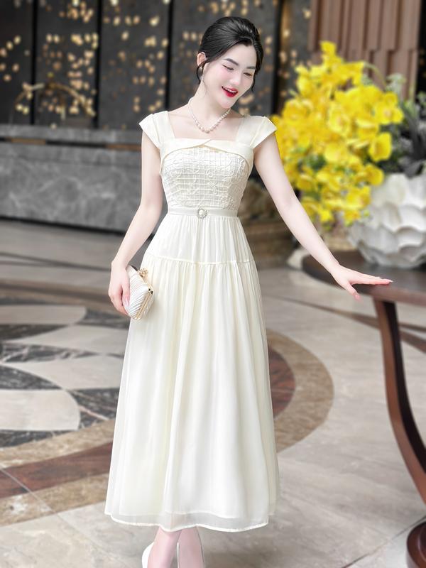 [MIỄN SHIP] MDU4048 Váy với chất liệu Tơ óng cao cấp - Thiết Kế Dáng Dài Thanh Lịch Dành Cho Nữ Women Dress 3