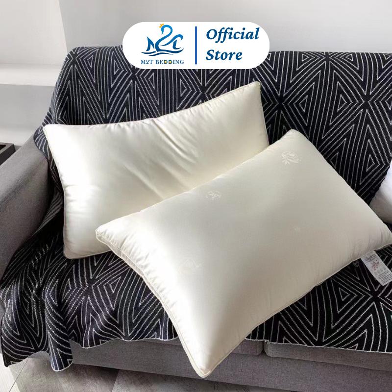 Ruột gối lụa tơ tằm nhân tạo cao cấp M2T BEDDING kích thước 48x74cm êm ái thoải mái khi ngủ - 1 chiếc