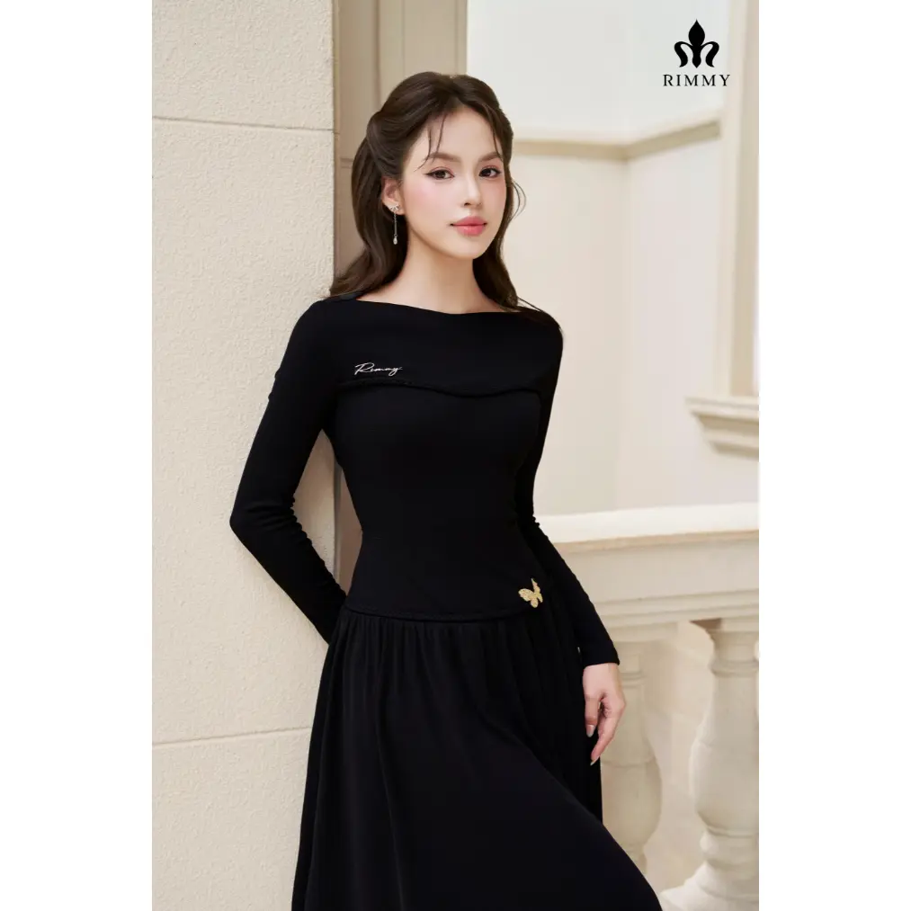 RIMMY - EDANA DRESS váy đầm công sở thiết kế thanh lịch, tiểu thư chất vải thun cotton không bai nhão váy tiệc