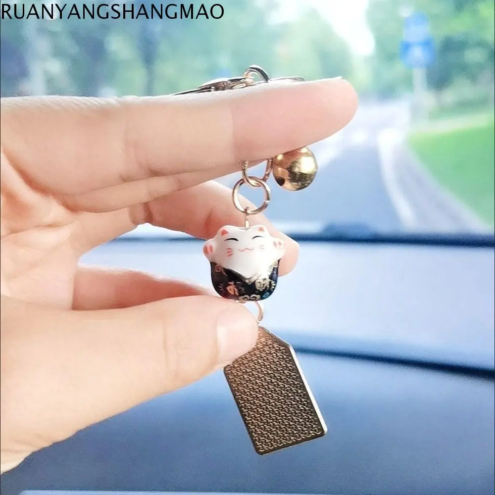 Mặt Dây Chuyền Maneki Neko, Thời Trang, Phong Cách Nhật Bản, Mèo Gốm Hoạt Hình, Móc Chìa Khóa, Đồ Chơi Búp Bê, Phụ Kiện Móc Khóa Xe Hơi Dễ Thương
