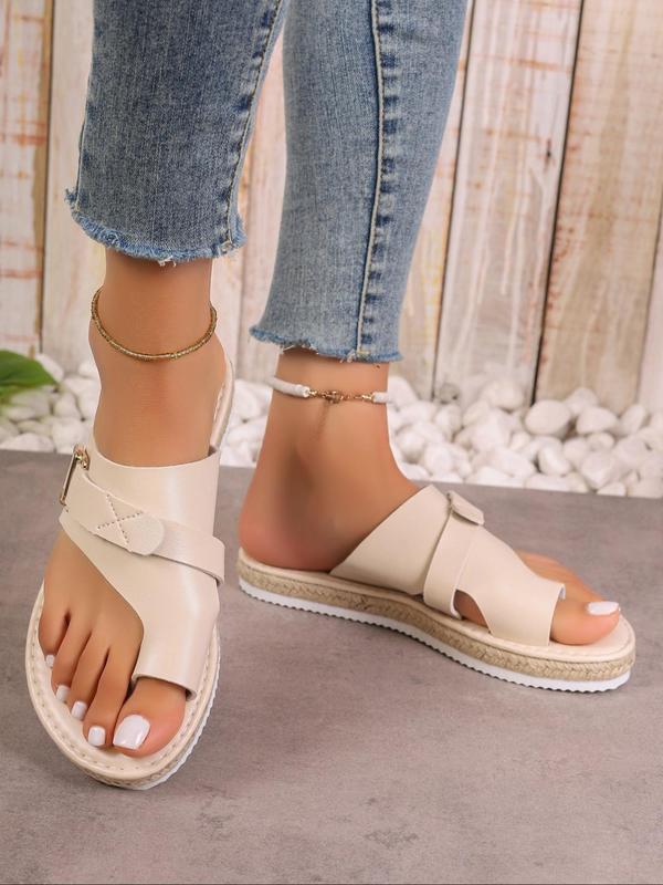 Women's Simple Plain Slip on Flip Flops, Casual Comfortable Toe Thong Slippers for Summer, Lightweight Breathable Non-slip Slippers for Beach 2