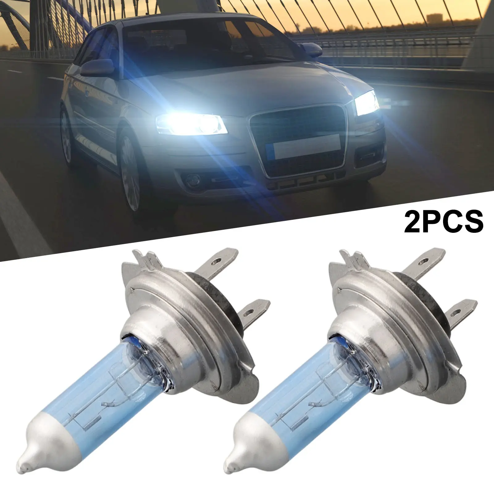 💥2pcs Bright H7 55W 12V 6000K Halogen Headlight White Light Lamp Bulbs