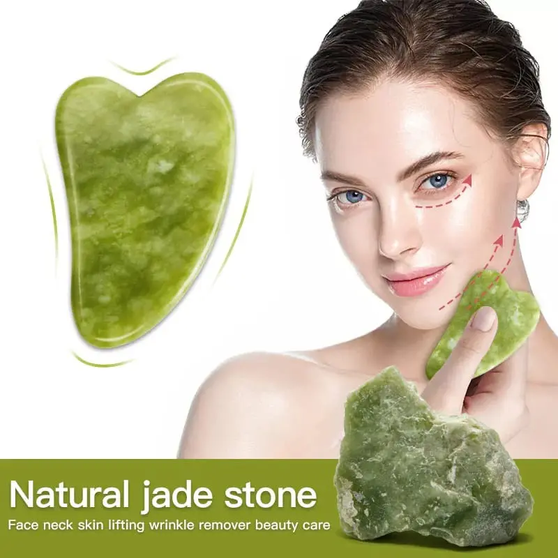 ALAT PIJAT WAJAH TERAPI MUKA BATU JADE ROLLER GIOK GUASHA ASLI ALAMI MASSAGE MASSAGER STONE FACIAL S480