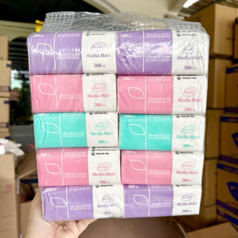 LỐC 10 GÓI GIẤY RÚT 300 TỜ MEDIA MART